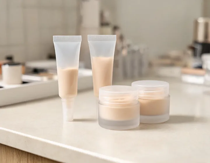 face primer for makeup on a cosmetics bench, illustration only